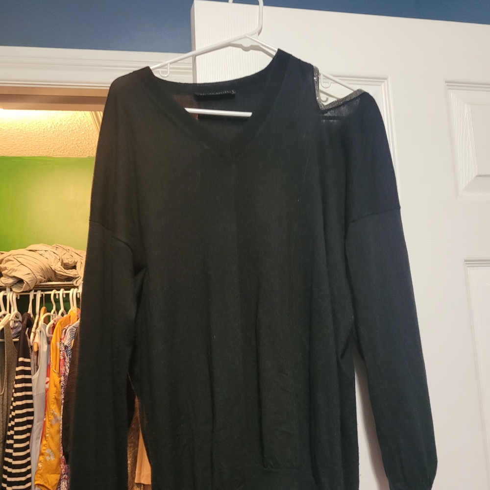 Black V-Neck Sweater